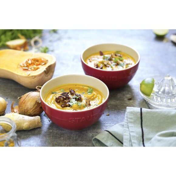 Staub Red Ceramic 2 Piece Bowl set 500mL 15cm diameter - Picture 3 of 9